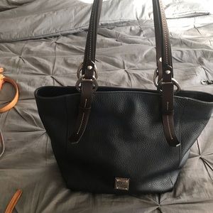 Authentic Dooney&Burke navy blue  purse red inside